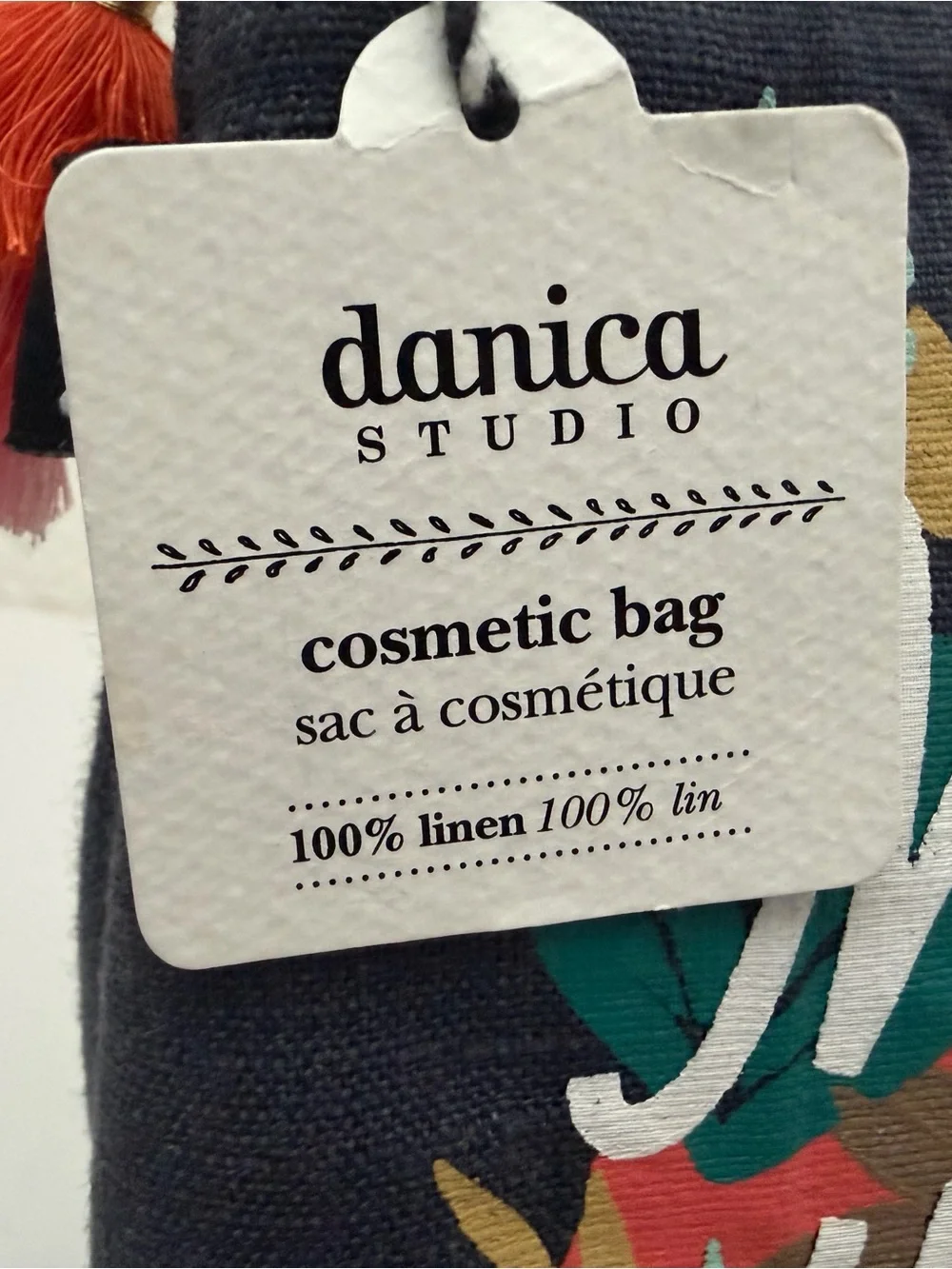 Making It Up As I Go Linen Zip Cosmetic Pouch